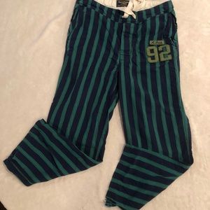 A & F Navy & Green Striped Lounge Pants Men’s S